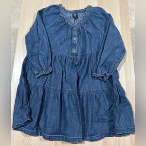 GAP Kids Denim Tiered V-Neck Dress